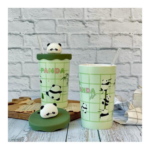 Image of Coffee Mug, Gift for Woman, Birthday Present for Girlfriend, Present for Wife Birthday, Mugs for Present, Holi Gifts, Panda Mug with Lid & Spoon Kids Milk Mug Mug For Kids (mug for kids)
