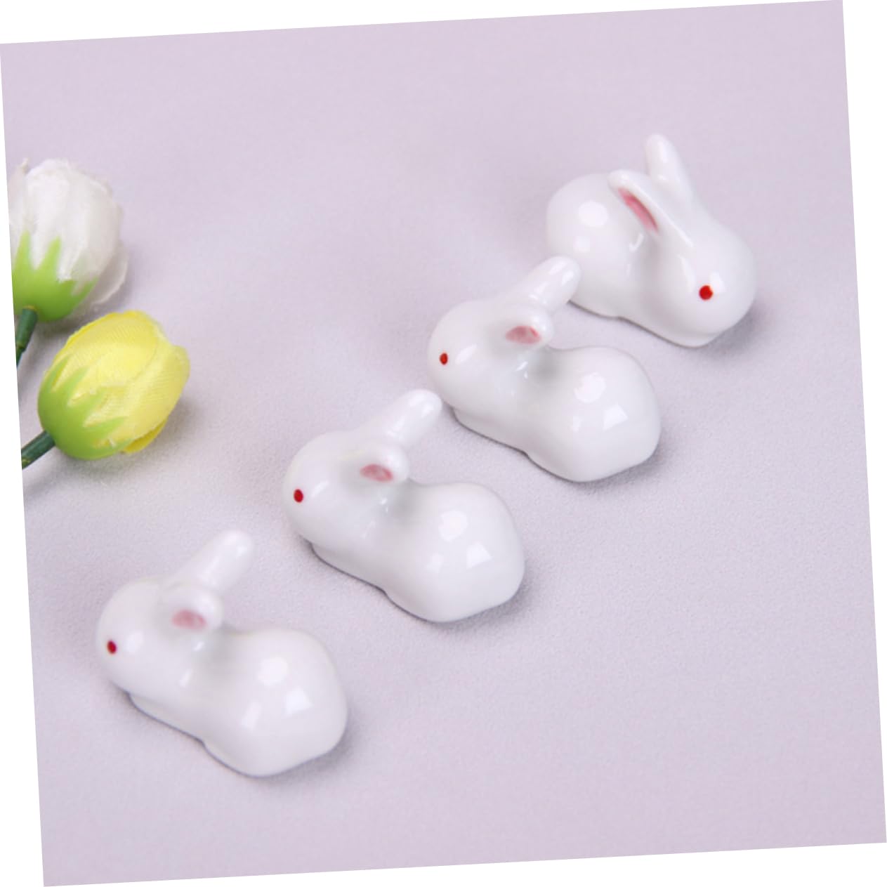 Alipis 3 Set Piccolo Coniglio Poggia Bacchette Posate Porta Bacchette Coniglietto Peluche Decorazione da Tavolo Compatibile Posate Coperchio da Bancone 6 Pezzi * 3