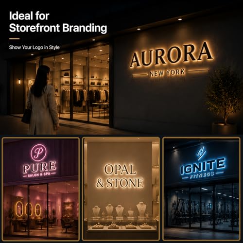Image of Custom LED Backlit Business Sign, Reverse Channel Logo for Storefront