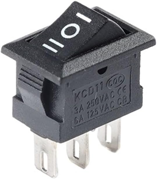 5Pcs KCD11 Rocker Switch 10 * 15mm Push Button Switch ON-Off/ON-Off-ON 2 Pins / 3 Pins 3A 250VAC / 6A 125VAC 10x15mm(Black 2P 2Gear)