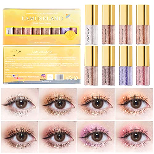 Ice Love Liquid Glitter Eyeshadow, 8Pcs/Set Aterproof Long Lasting Glitter Eyeshadow. #TOP25