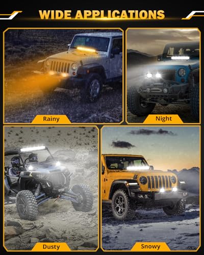 Image of Auxbeam 30 Inch 180W LED Light Bar, 6 Modes Spot Flood Combo Offroad Lighting Amber White Strobe Fog Light, Memory Reset Function Waterproof Driving Work Light with Wiring Harness Kit