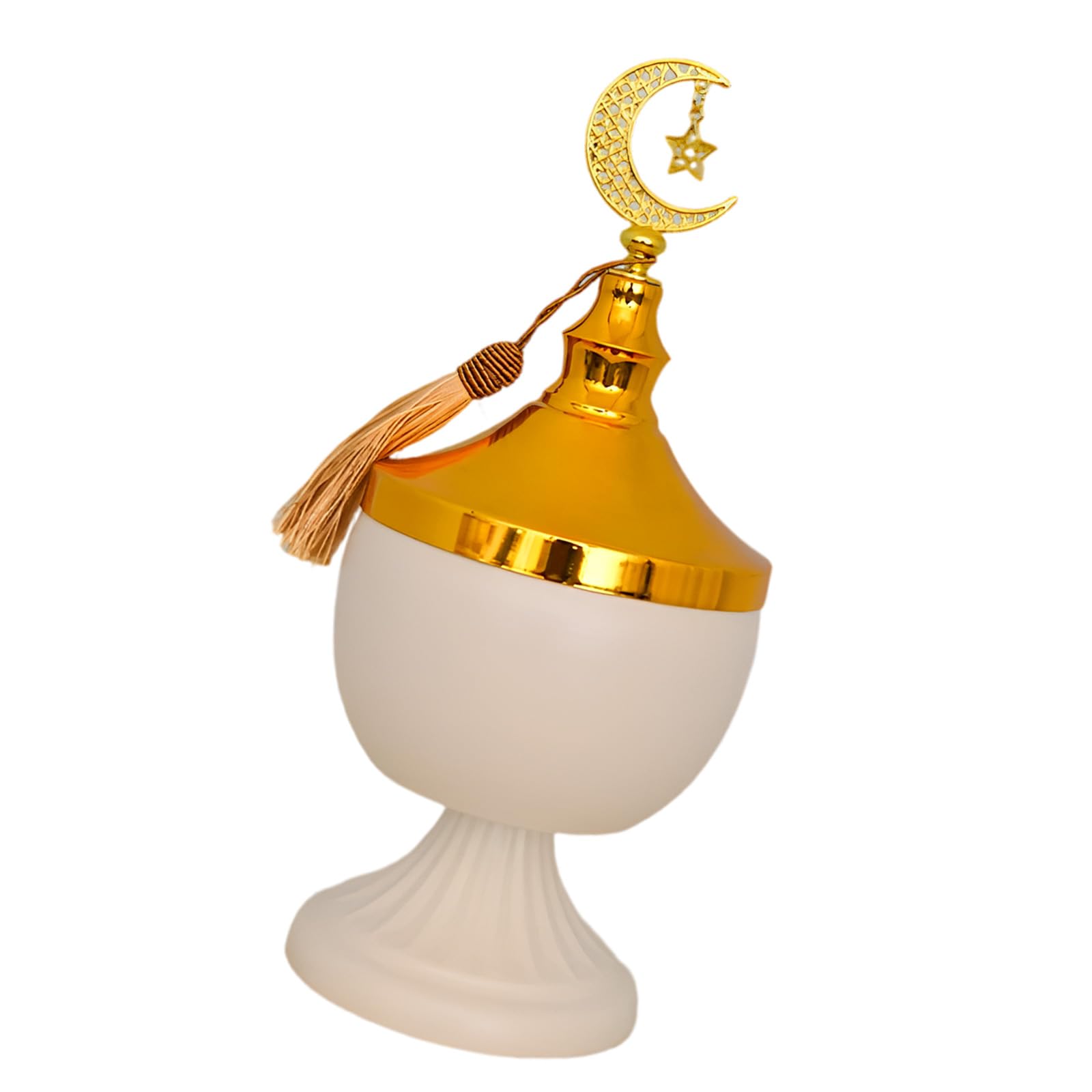 Buxuaaaa White Multipurpose Ramadans Metal Storage Jar With Lid For Candy Dry Fruit And Small Item Jewelry Organization Muslims Festival Muslims Festival Decor Container