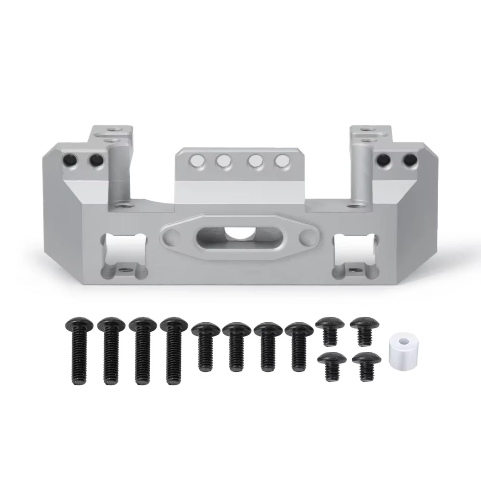 RC Car Accessories for TRX4 for Bronco 1/10 Front Bumper Mount Servo Mount Stand RC Crawler Car Upgrade Parts(Silver)