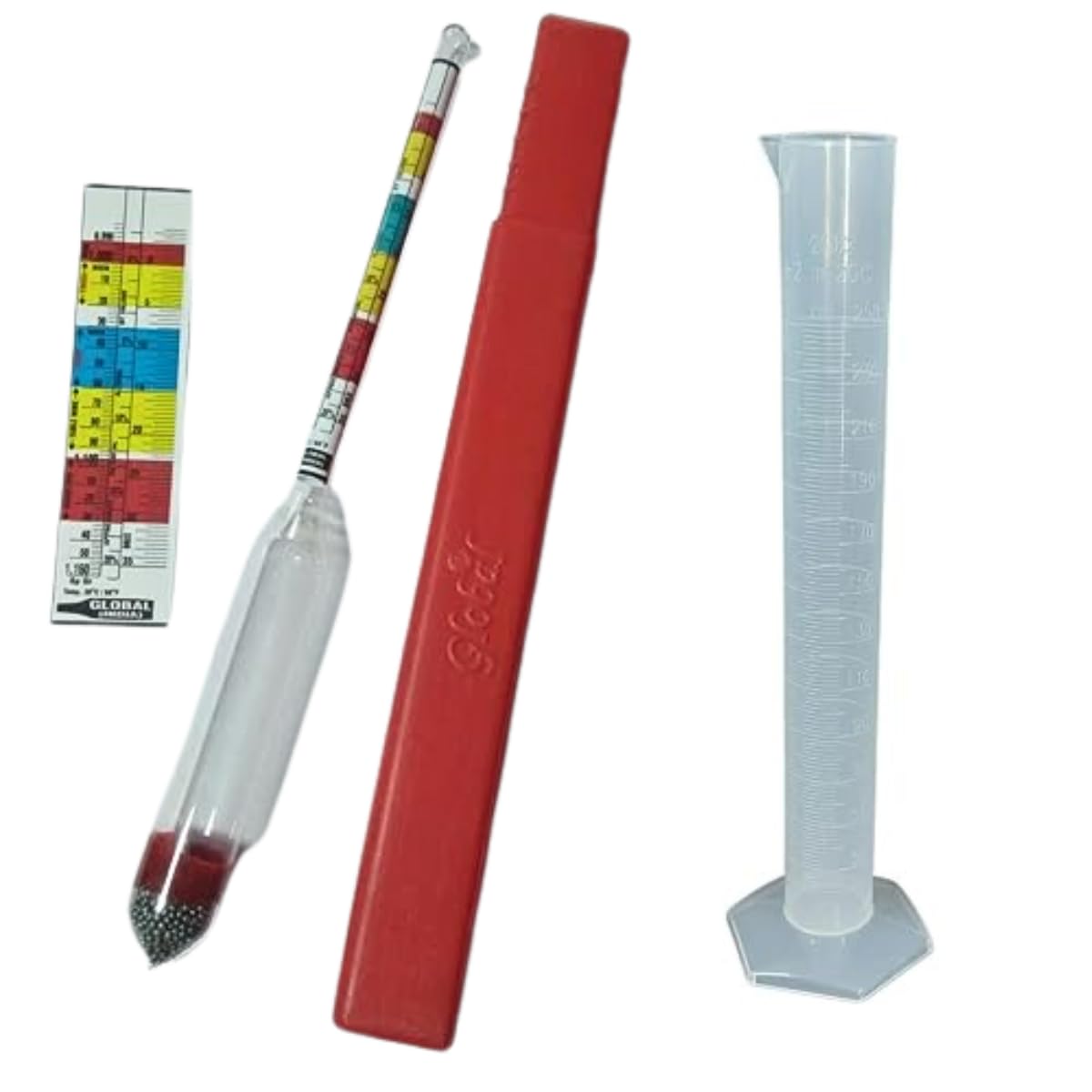 AANIJLAB Triple Scale Alcohol Hydrometer with 250 ml Plastic Measuring Cylinder, Wine Making Test Density, Alcohol and Brix High Level Accurate Pack of 1-picture-31