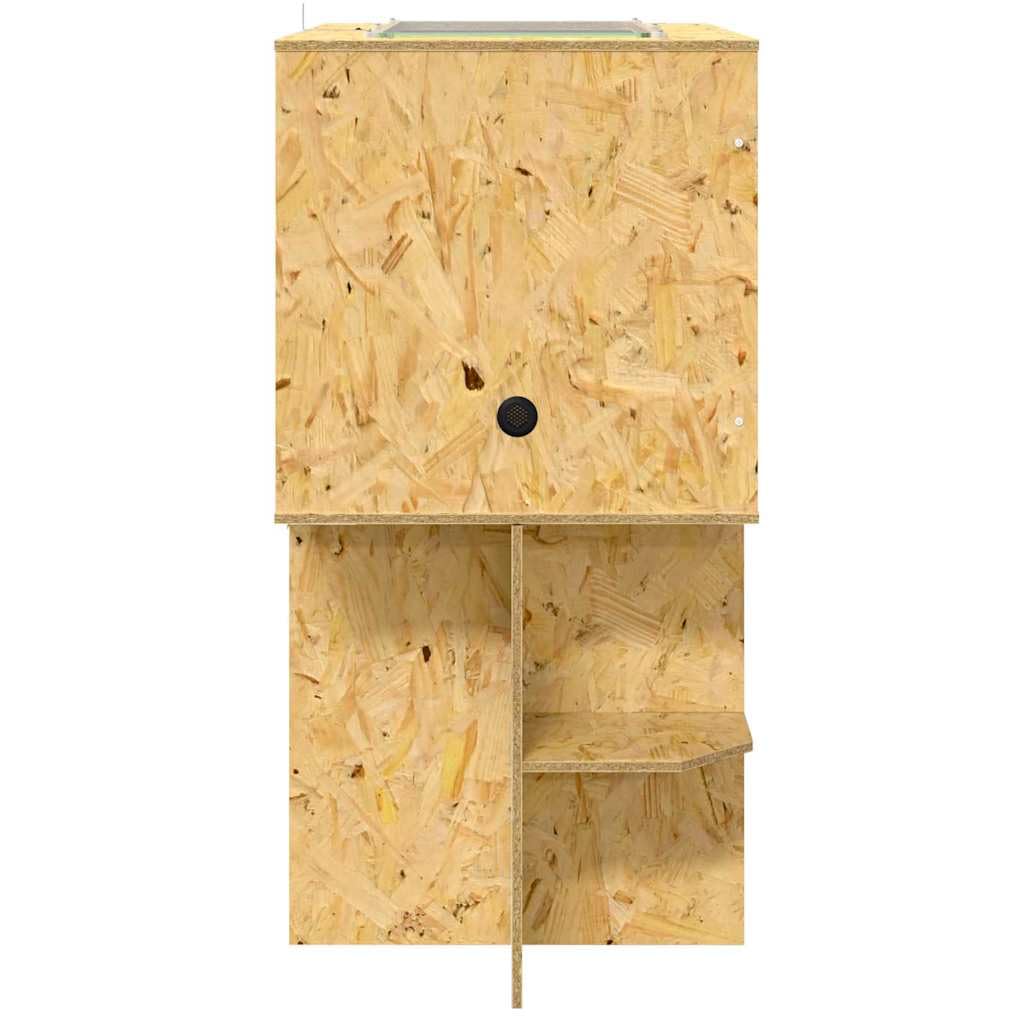 Terrario para reptiles 80 x 50 x 100 cm, OSB Terrario con puertas correderas y termómetro, gran recinto para lagartos, serpientes, roedores