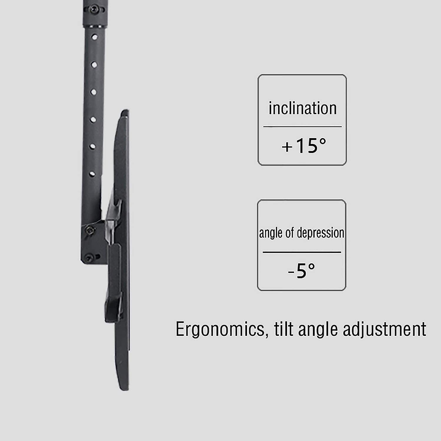 Soporte de TV Ajustable, inclinable y Giratorio, hasta VESA 400 x 400 mm, para Techo, Ideal para centros comerciales, oficinas y Tiendas. Negro （1.5m）