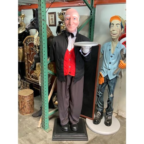 Estatua de resina tamaño real de mayordomo para decoración miniatura 3
