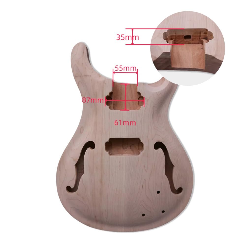 Gitarrenkörper zum Selbermachen, Mahagoni-Ahorn, halbhohl, Gitarrenkörper, E-Gitarrenteile
