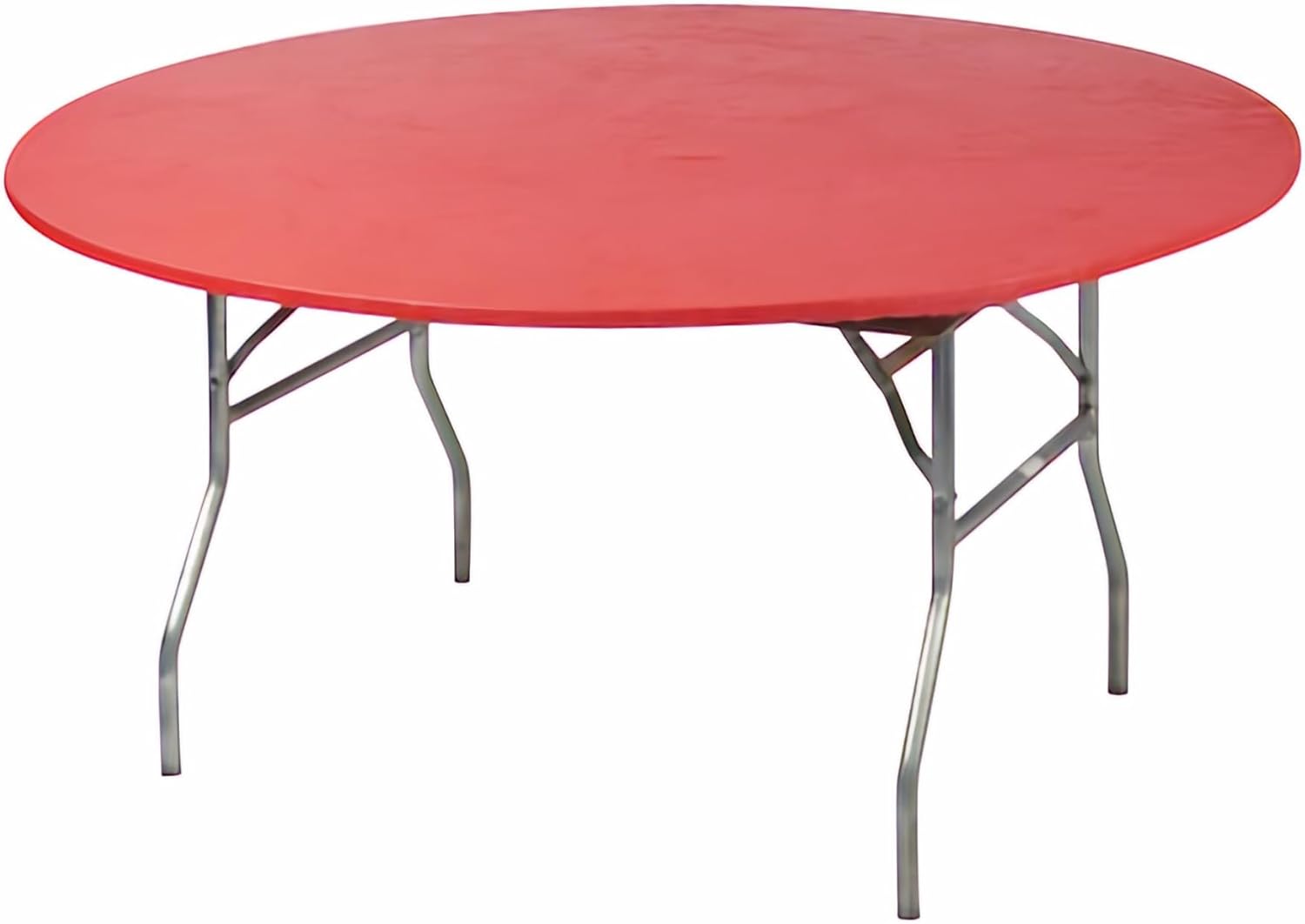 Kwik-Covers 10 Pack of Round Plastic Table Covers - 60" or 72" Round - Indoor or Outdoor Fitted Covers (Tables NOT Included) (Red, 60" Round)