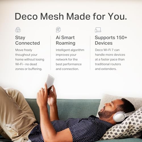 Image of Deco BE25 WiFi 7 Mesh System, BE5000 Tri-Band, up to 5013 Mbps, MLO, 2x2.5Gbps Ports per Unit, 3-Pack, Covers 6000 Sq. Ft., for 4K /8K Streaming and Gaming Compatible with TP-Link