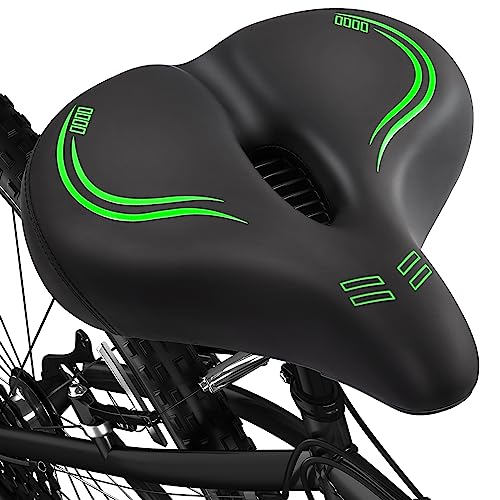 Ekepin Oversized Bike Seat, Soft Gel Wide Oversized Bike Seat For Bike & Bike+, Seat Cushion For Women & Men Comfort, Compatible With Peloton, Exercise And Road Bike, Accessories For Bike (Green) #TOP2