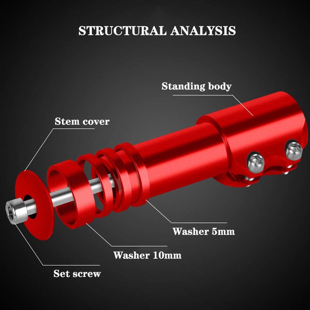 Przedłużacz widelca rowerowego 70 mm/100 mm, stop aluminium MTB rower kierownica pionowa adapter głowicy 28,6 mm (uniwersalny kaliber) - czerwony (rozmiar: 70 mm)