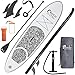 Croch Stand Up Paddling Board Aufblasbare SUP Board Set mit Paddle Sicherheitsseil und Rucksack Leicht und Stabil (Schwarz/Weiß, 285X71X10cm)