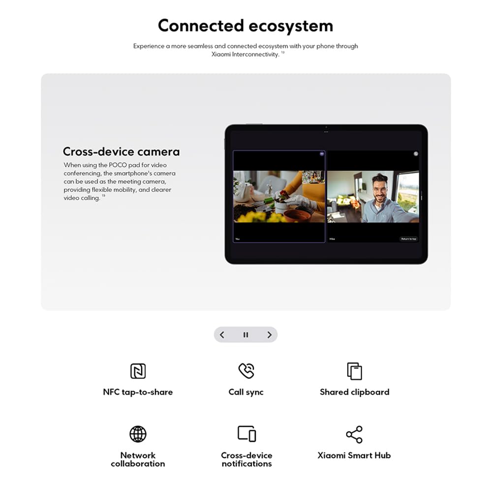 XIAOMI POCO Pad X1 Tablet, 8 GB+512 GB, wersja WiFi, 3,2 K 144 Hz Wyświetlacz Hyper AI Snapdragon 7+ Gen 3 Mobile Platform Massive 8850 mAh, z ładowarką, wersja WiFi (czarny)