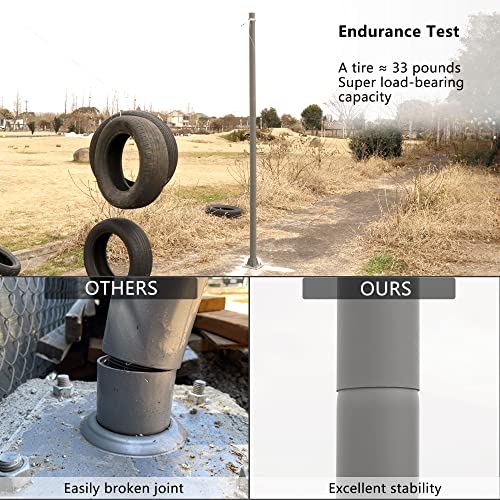 Kincubow Sun Shade Sail Poles, 10Ft Sun Shade Poles 3" Diameter Steel Heavy Duty Shade Sail Poles For Patio Lawn Garden Deck Playground Backyard, Matte Dark Grey Sail Shade Pole Kit, One Piece #TOP5