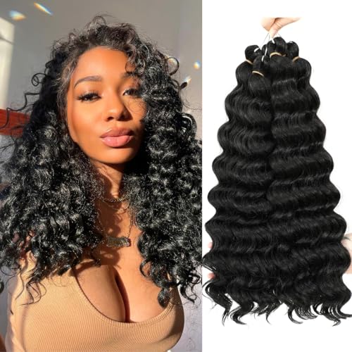 Ocean Wave Crochet Hair 20inch Deep Wave Crochet Hair Synthetic