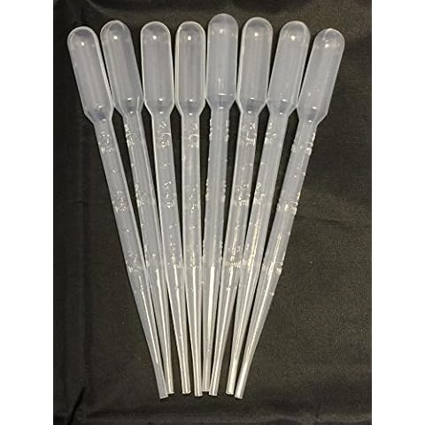 500 X 3ml Disposable Pasteur Pipettes (Graduated) Transfer Pipettes Eye Dropper Cover