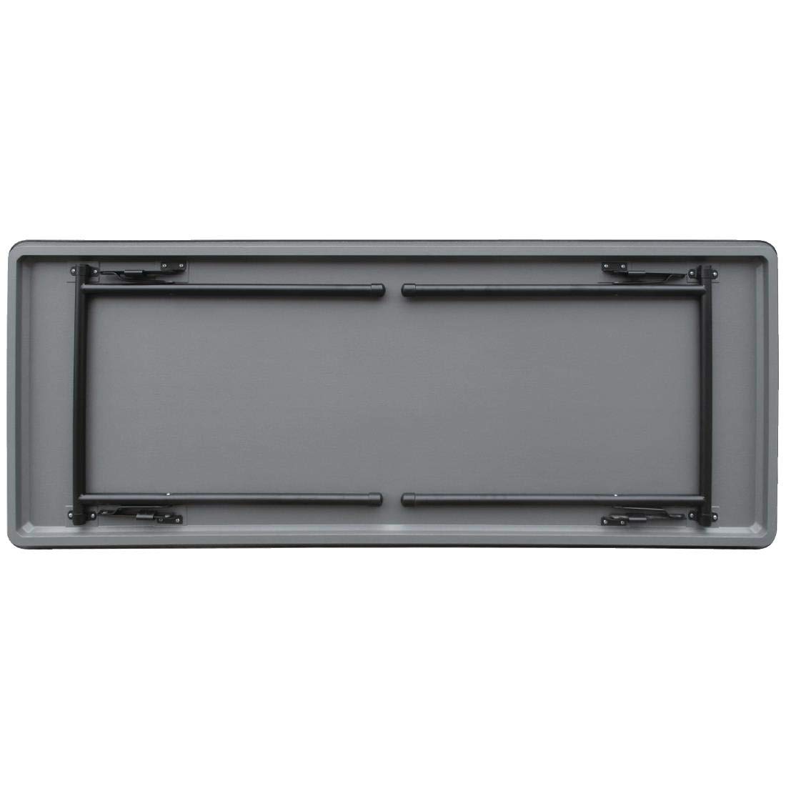 Bolero Table de banquet pliante rectangulaire en ABS 5 pieds, gris 5 pieds, taille: 750(H)x1520(L)x760(W)mm, table portable intérieure et extérieure, GC595
