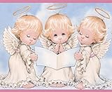 Chesapeake Angel Kids Baby Wallpaper Border for Cottage Kitchen Bathroom Living Room, Roll 15' x 6.25''