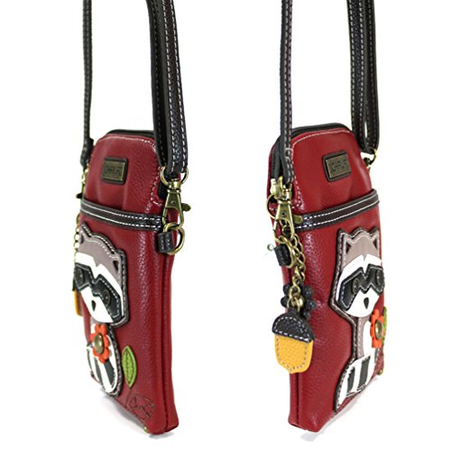 Image of CHALA Woodland Animal Collection Cell Phone Crossbody Purse-Women PU Leather /Canvas Multicolor Handbag with Adjustable Strap