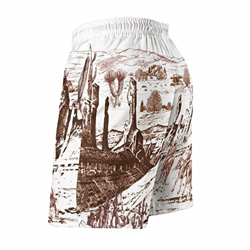 Vintage West Cowboy Mens Swim Trunks Quick Dry Beach Shorts Mesh Lining Swimwear Bathing Suits with Pockets4