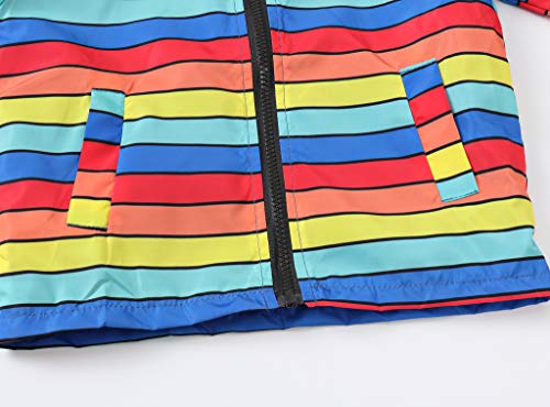 Image of TUIJI Toddler Boys Girls Cartoon Print Zip Jacket Hooded Trench Lightweight Kids Coats Windbreaker Casual Outerwear