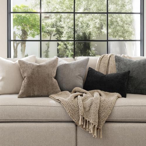 Image of MIULEE Decorative Neutral Beige Euro Sham Pillow Covers 26x26 Inch 2 Pack