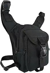 Pochete de Perna Militar Tático Bolsa Unissex Para Coxa Cintura Transversal Grande Motoboy Camping Pescaria ART MANIA (Preto)