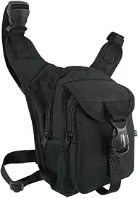 Pochete de Perna Militar Tático Bolsa Unissex Para Coxa Cintura Transversal Grande Motoboy Camping Pescaria ART MANIA (Preto)