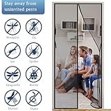 Magnetic Fly Screen Door 90x210cm,Heavy Duty Self-Sealing Bug Mesh with Powerful Magnets and Full Frame Magic Tape, Stay Open Option with Buckles,No Drill Fit, Pet & Kid Safe for Sliding/Patio Doors - Image 3