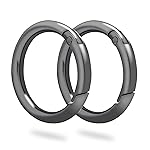 10 Pack 1-1/4Inch Trigger Spring O Rings, Metal Round Carabiner Clip Snap Hook, Spring Keyring Buckles for Replacement Purse Strap, Paracord Lanyard Clips, Keychain Rings Hardware DIY Crafts Making