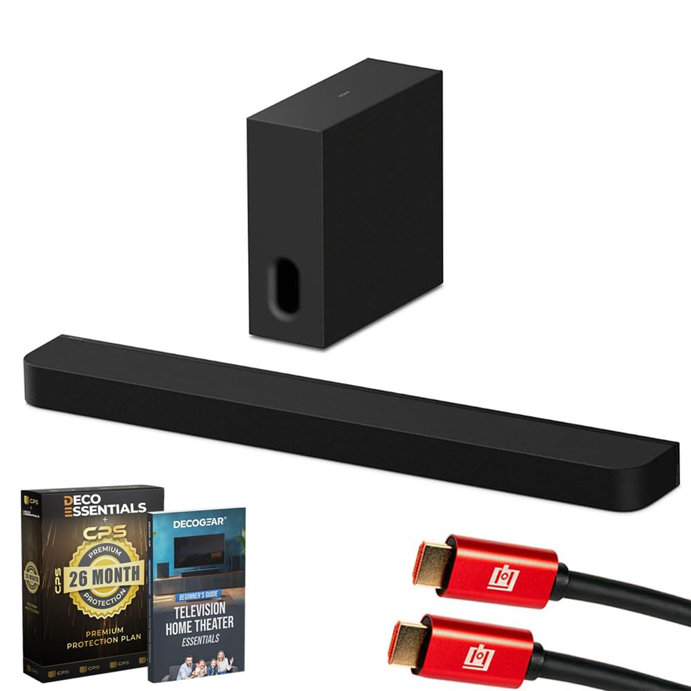 Sony BRAVIA Theater Bar 7 + Sub 7, Dolby Atmos/DTS:X HTAP710 Bundle with 26 Month CPS Protection Pack, 2X HDMI Cable and Deco Gear Home Theater Beginner's Guide