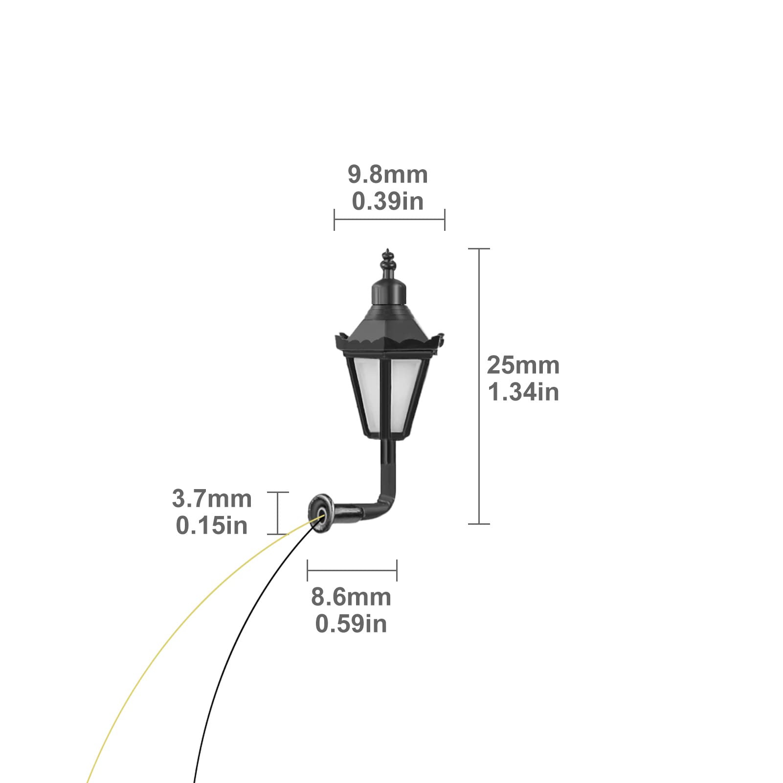 Evemodel 5pcs model warm white lamp track H0 1