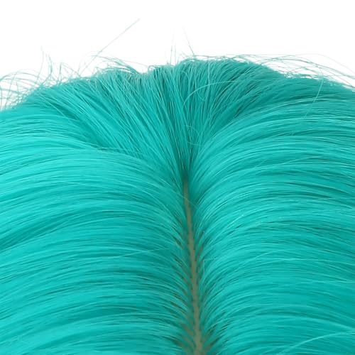 Image of PATTNIUM Blue Green Wig for KIds Girls Long Curly Wigs Middle Part Heat Resistant Synthetic Wigs Halloween Cosplay Costume Party Wig