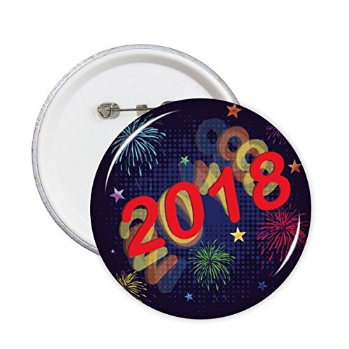 Badge bouton feu d'artifice étoile DIYthinker en lot de 5 broches rondes XXL