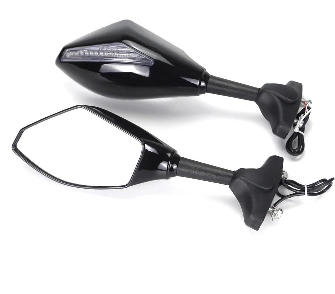 Espejos Retrovisores de Para Carrera con Luces Giro Compatible Suzuki Para GSX 250R Para GSXR 125 Para 150 Para Katana 600 Para 600F 750 Para 750F 1998-2007 Repetidor Lateral Intermitente
