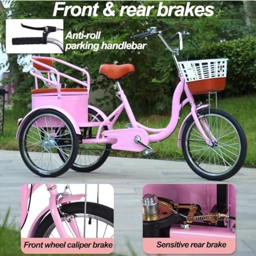 Triciclo con asiento trasero, ruedas neumáticas, freno delantero caliper miniatura 5