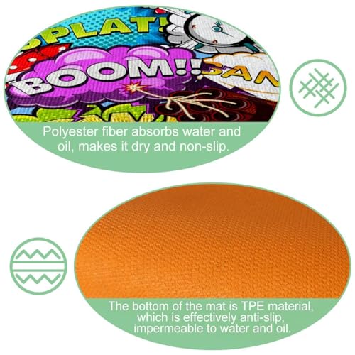 Alfombra de cocina absorbente y antideslizante lavable con diseño de cohete 2 piezas 6