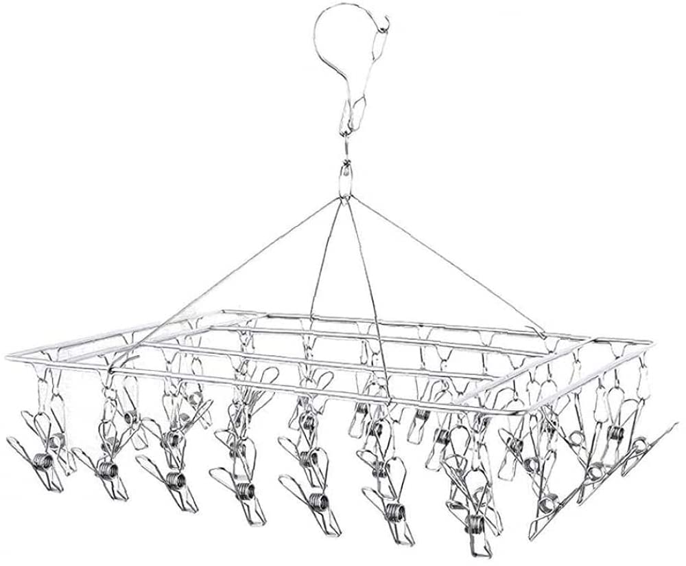 Socken-Trockenständer Einlagiger Edelstahl-Socken-Trockenständer Wäscheständer Mit 30 Clips