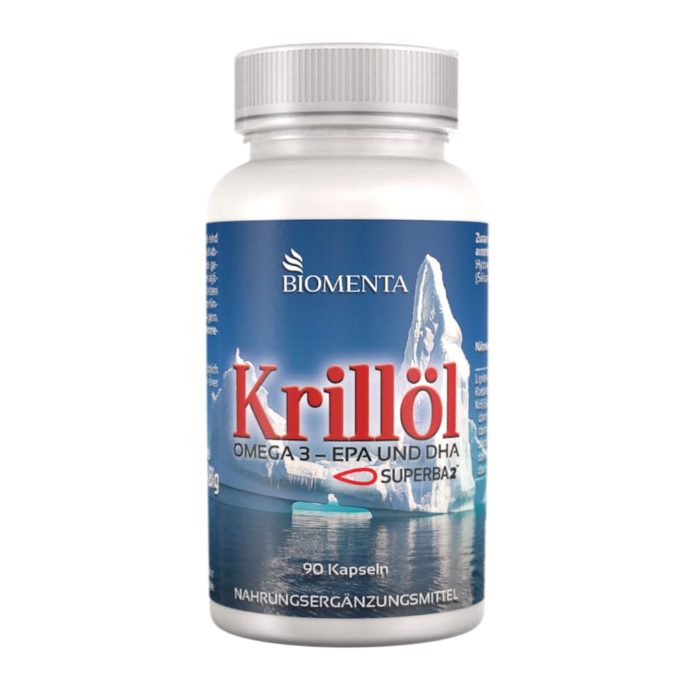BIOMENTA SUPERBA™ Krillöl – 90 hochdosierte Kapseln aus Antarktischem Krill – Omega-3 + EPA/DHA + Astaxanthin - Premiumqualität MHD: 31.03.2026