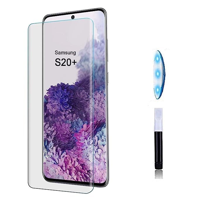 Image of Premium Tempered Glass Design for Samsung Galaxy Note 20 Plus Advanced Border Less Full Edge to Edge 3D Curved UV Screen Protector and Easy Installation Kit (Pack of 1) asy Installation Kit