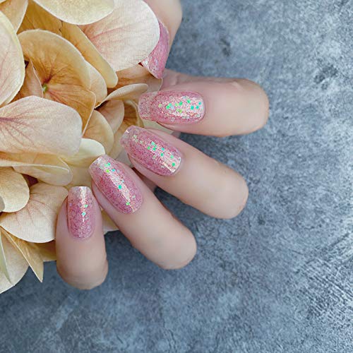 LIHI COLOR 2020 Latest 22PCS ADHESION Nail Art Transfer Decals Sticker Large Shinny Glitter Series DIY Nail Polish Strips,Nail Wraps, 100% Real Nail polish applique for Manicure,BH017 TAOYAO