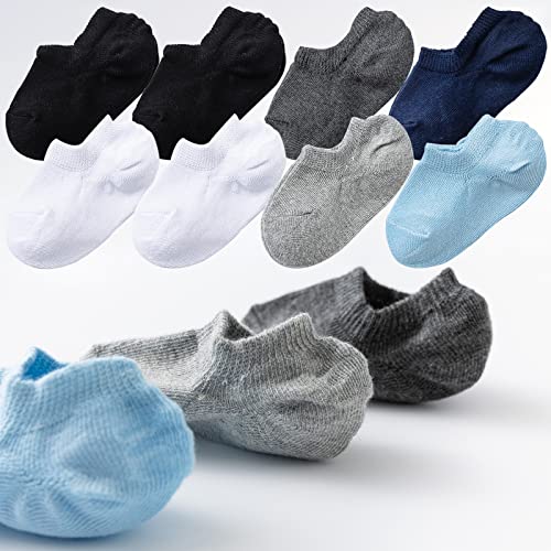 Mini Angel Toddler No Show Socks Kids Non Slip Low Cut Socks Ankle Socks With Grip 8 Pairs Athletic Cotton Socks Boys Girls (Assorted Set, 2-4 Years) #TOP6