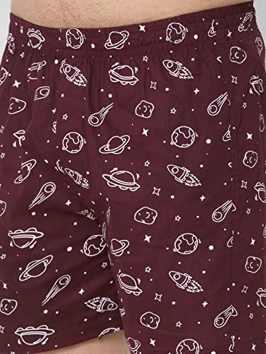 Image of Men's Cotton Printed Boxer Shorts (Men-Rocket)