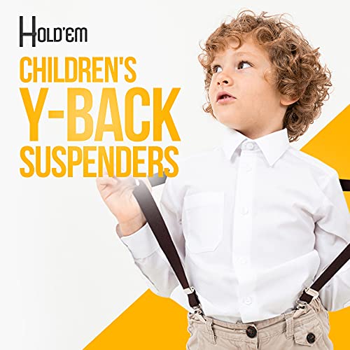 Hold’em Elastic Y-Back Suspenders For Kids, Adjustable Kids Suspenders With Metal Clip Braces, Durable 22-Inch Peach Suspenders For Boys & Girls, 7 Months To 3 Years Old #TOP4