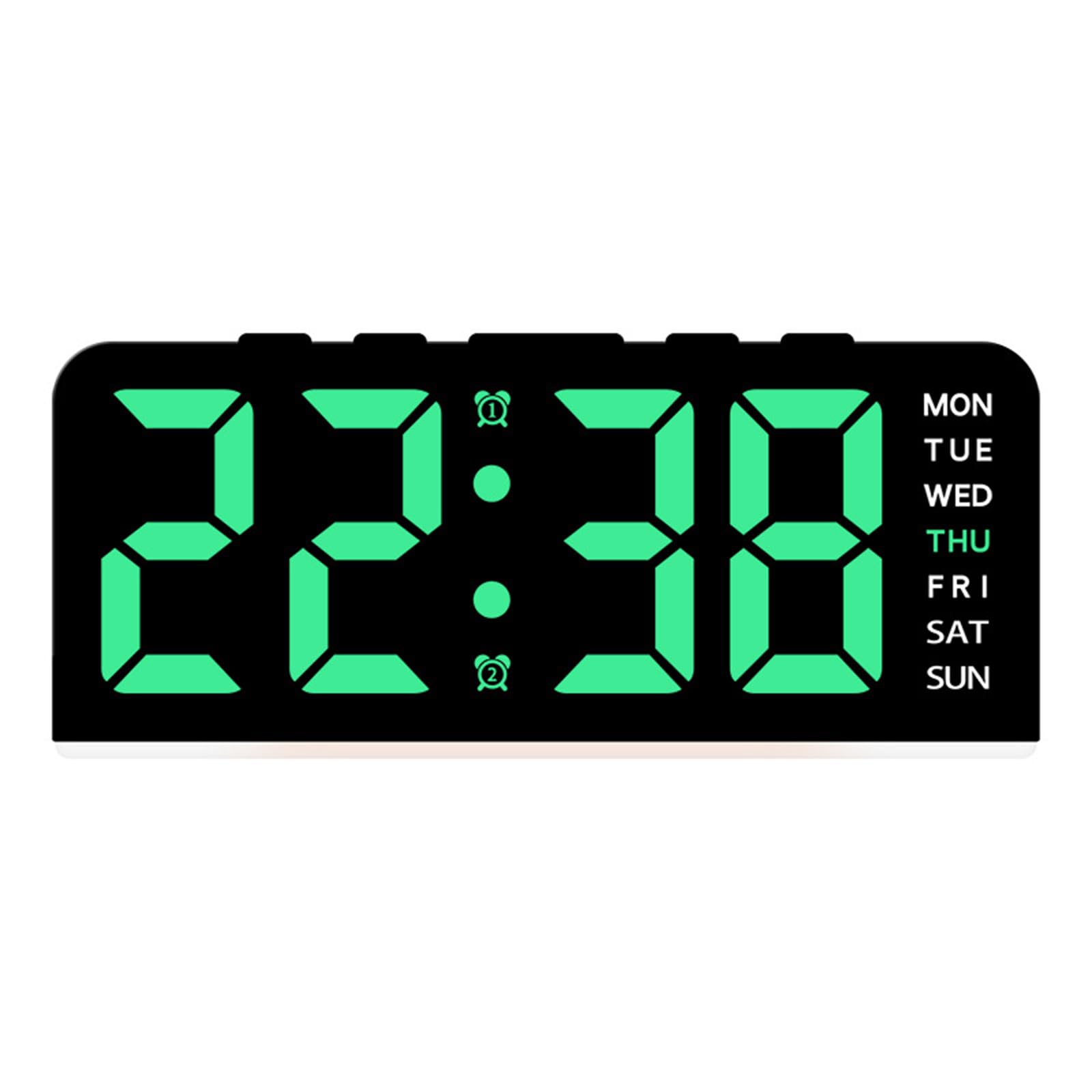 Buxuaaaa LED Night Light and Alarm Clock with 2 Alarms Temperature Display Adjustable Brightness Lamp for Students and Family LED Light Alarm Clock