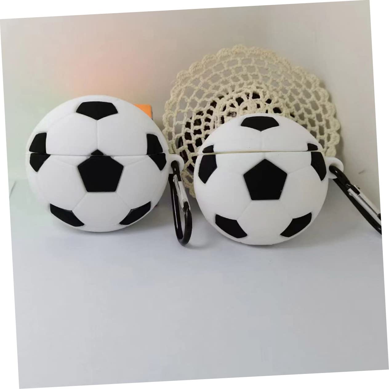 HOMSFOU 4 Fundas para Auriculares con Forma De Fútbol Únicas para Facilitar Su Transporte.