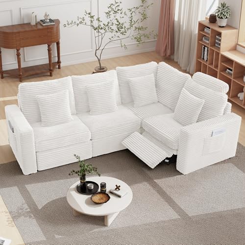 Image of RARZOE Modular Sectional Couch Armless Seats Module, Modular Sofa 2 Armless Chairs Middle Module Seats for Living Room Modular Sectional Sofa Couch, White