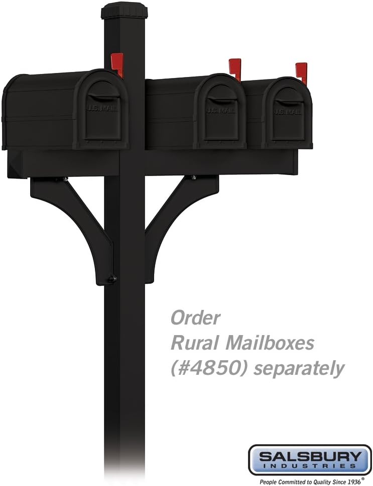 Salsbury Industries 4878BLK Arm Kit Replacement for Deluxe Post for 2 Mailboxes, Black